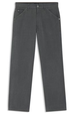 Melange jeans in cotton denim, Grey