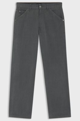 Melange jeans in cotton denim, Grey