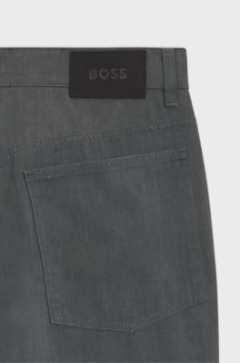 Melange jeans in cotton denim, Grey