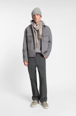 Melange jeans in cotton denim, Grey