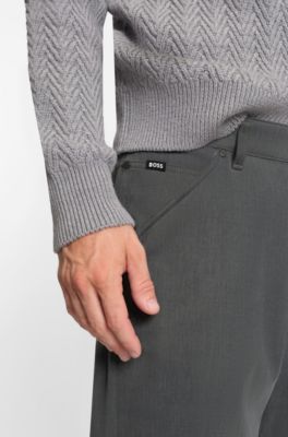 Melange jeans in cotton denim, Grey