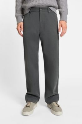 Melange jeans in cotton denim, Grey