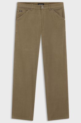 Melange jeans in cotton denim, Brown
