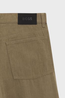 Melange jeans in cotton denim, Brown