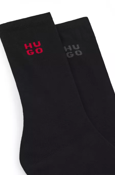 Two-pack of short socks with stacked logos