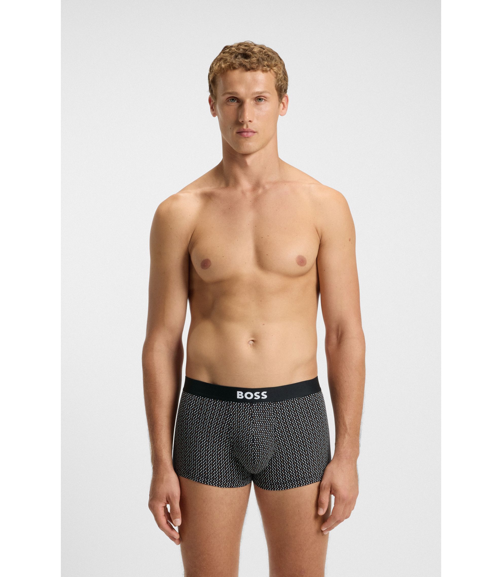 BOSS - ボクサーパンツ3枚セット ストレッチコットン ロゴ - ブラック