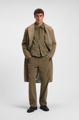 Denim jacket in melange cotton, Brown