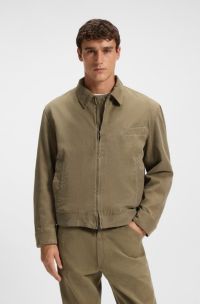 Veste en jean en coton chiné, Marron
