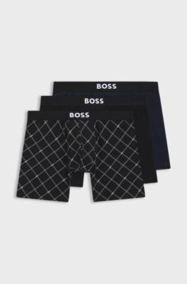 Dreierpack eng anliegende Boxershorts aus Stretch-Baumwolle, Schwarz