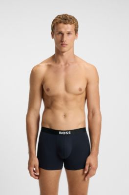 Dreierpack eng anliegende Boxershorts aus Stretch-Baumwolle, Schwarz