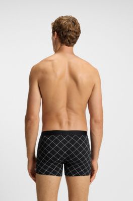 Boxer in cotone elasticizzato in confezione da tre, Nero