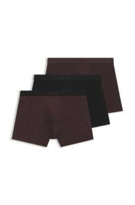 Three-pack of boxer briefs in stretch cotton, Light Brown