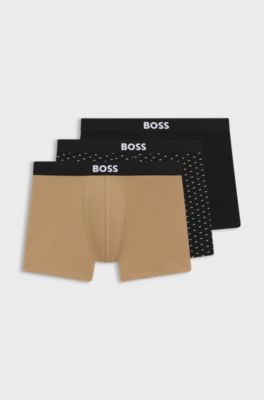 Dreierpack Boxershorts, Schwarz / Beige