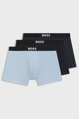 3-pack boxerkalsonger i bomullsstretch, Bl&aring;