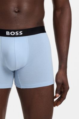 Set van drie boxershorts van stretchkatoen, Blauw