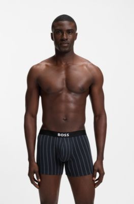Set van drie boxershorts van stretchkatoen, Blauw
