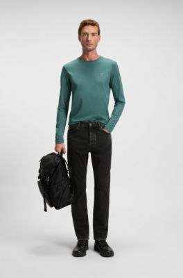 Regular-fit jeans in black comfort-stretch denim, Black
