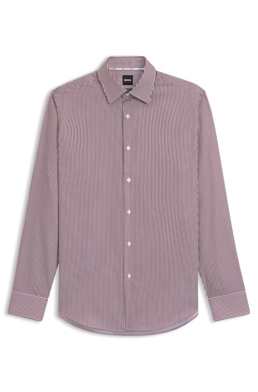 BOSS Striped Satin Shirt — Open Blue