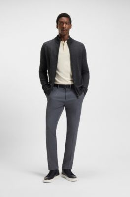 Knitted cardigan in virgin wool and cotton, Black