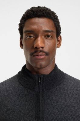 C&aacute;rdigan en lana virgen y algod&oacute;n, Negro