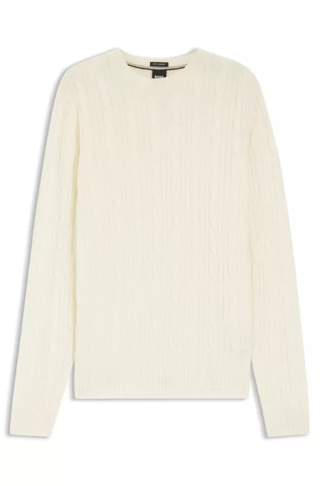 Cable-knit sweater in wool and cashmere