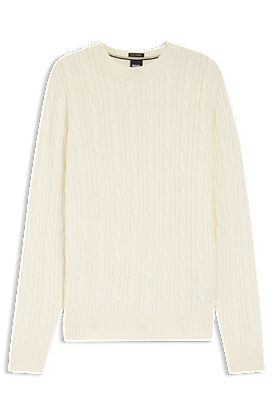 Cable-knit sweater in wool and cashmere