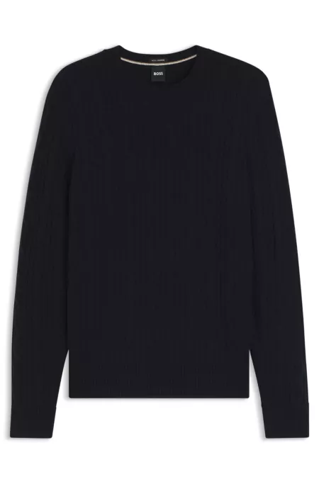 Cable-knit sweater in wool and cashmere