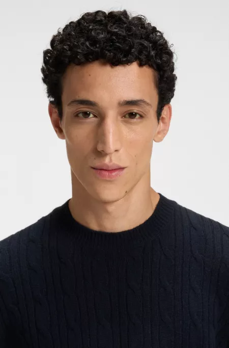 Pull en maille torsadée de laine et cachemire