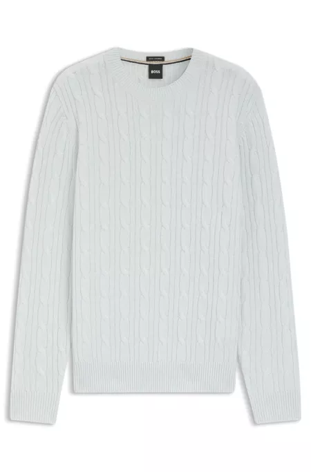 Cable-knit sweater in wool and cashmere