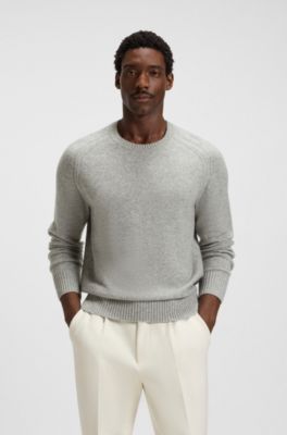 Regular-fit sweater in cashmere, Grey