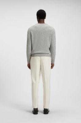 Regular-fit sweater in cashmere, Grey