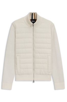 BOSS - ミックスマテリアル ジャケット パデッドフロント - ナチュラル