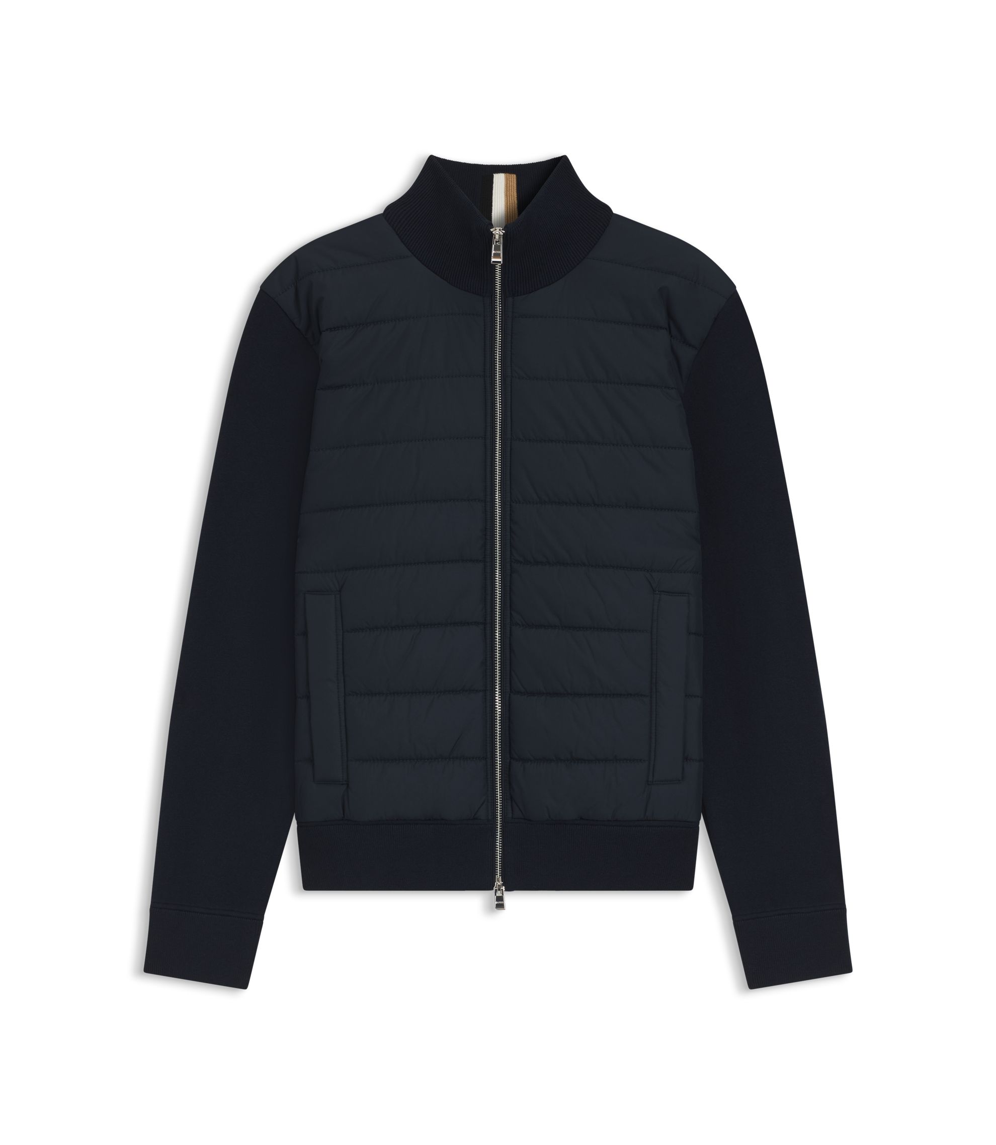 BOSS アイボリー パデッドジャケット BOSS - ミックスマテリアル ジャケット パデッドフロント