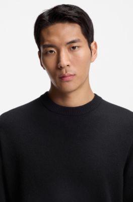 Relaxed-fit sweater in virgin wool, Black