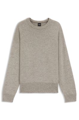 Maglione relaxed fit in lana vergine, Grigio chiaro