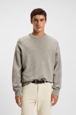 Relaxed-fit sweater in virgin wool, Light Grey