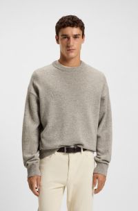 Pull Relaxed en laine vierge, Gris chiné