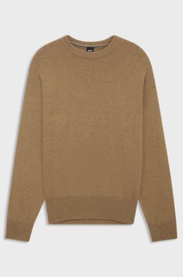 Pull Relaxed en laine vierge, Beige