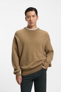Relaxed-fit sweater in virgin wool, Beige
