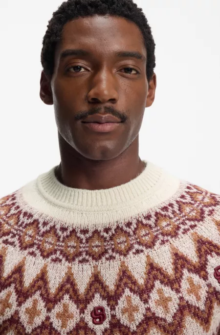Relaxed-fit sweater with Fair Isle knit