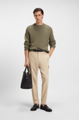 Oversized-fit sweater in cashmere with cotton, Brown