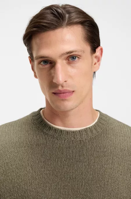 Oversized-fit sweater in cashmere with cotton