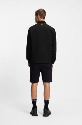 Relaxed-fit overshirt in stretch gabardine, Black