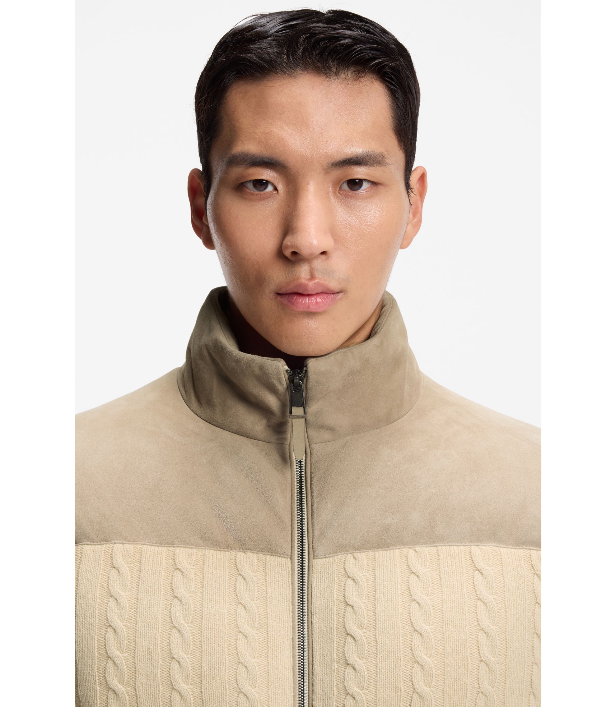 BOSS - ダウンジャケット ウール/カシミア スエードディテール