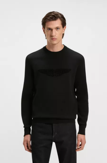 BOSS x ASTON MARTIN wool sweater with embroidered logo