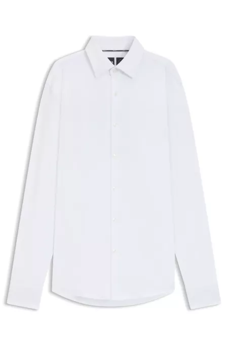Slim-fit shirt in brushed stretch flannel