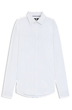 Slim-fit shirt in brushed stretch flannel