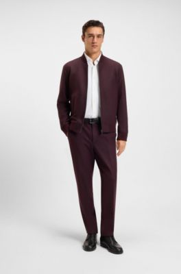 Slim-fit overhemd van geborstelde stretchflanel, Wit