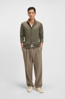 Regular-fit shirt in virgin wool, Light Brown
