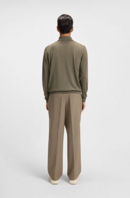 Regular-fit shirt in virgin wool, Light Brown